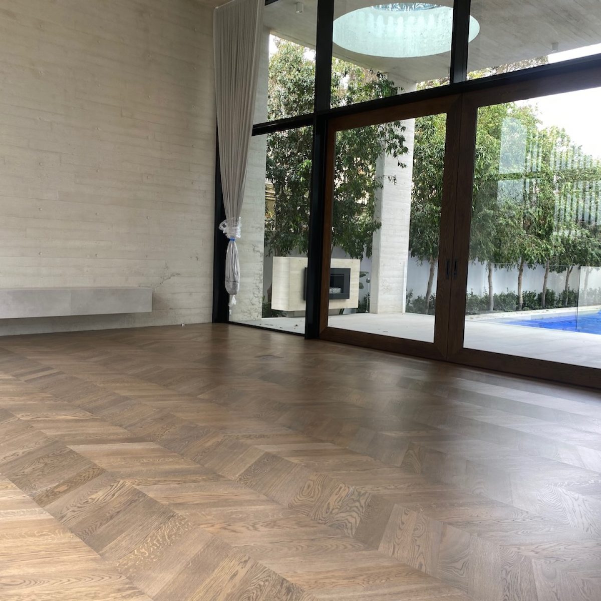 French oak chevron custom stain